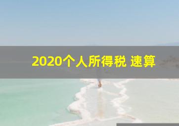 2020个人所得税 速算